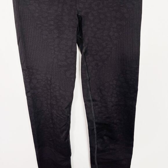 Varley Small S Black Seamless High Rise Quincy Leopard Leggings Jacquard Animal - Picture 4 of 12